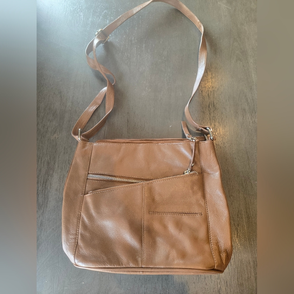 Great American Leatherworks Crossbody Bag with Front Zip Pocket